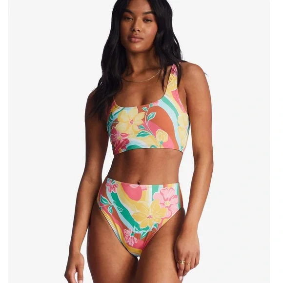 🔥🔥BILLABONG - CHASIN SUNBEAMS CROP TANK MAUI BIKINI SET🔥🔥 - Picture 7 of 10